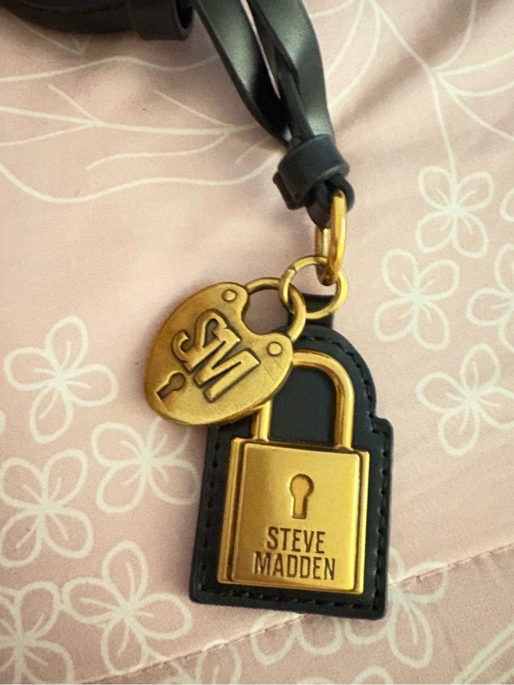Steve Madden Black Leather Satchel with Gold Hardware - Picture 3 of 3